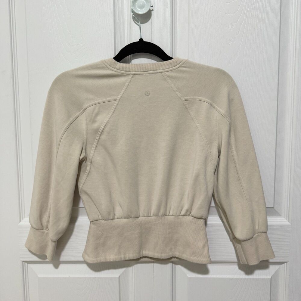 Women Lululemon Softstreme Ribbed-Hem Pullover Natural Ivory Size 2 - Picture 3 of 10